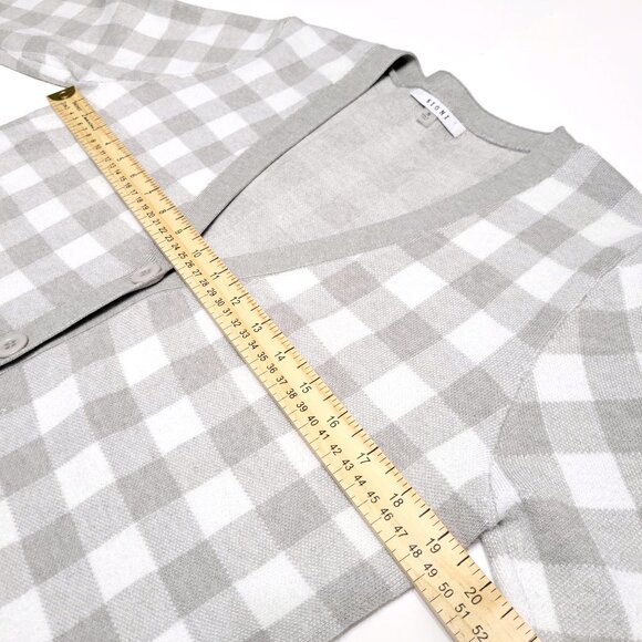 Anthropologie Sioni Womens Button Up Cardigan Size S Checkered Academia Granny - Picture 6 of 11